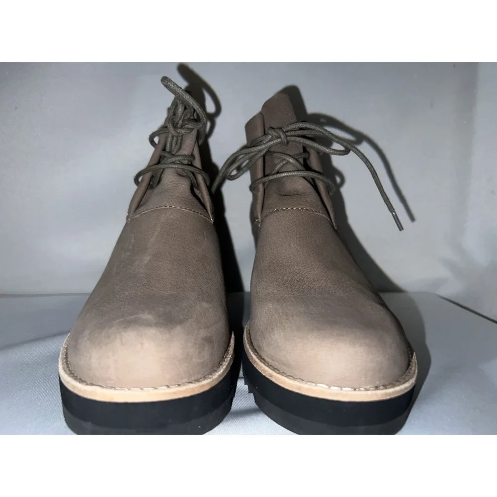 EILEEN FISHER Shoes Women's Size 9 Brown Nubuck Leather Capa Wedge Boots Booties